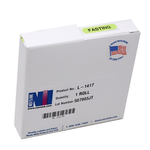 Label, FASTING 5/16" x 1-1/4" Lime w/ black